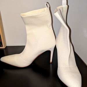 Cream heeled booties